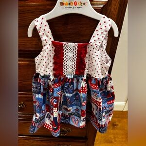 Ric rac ruffle dress size 3t patriotic